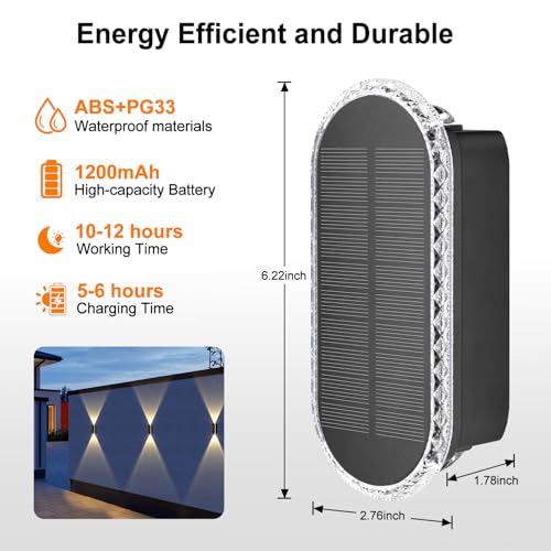 Fence Lights Solar Powered (2 Count)