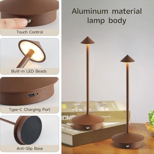 2 Pack Aluminum Cordless Table Lamp (2 Count)