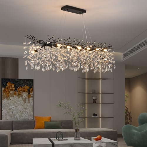 Modern Rectangle Crystal Tree Branch Chandelier