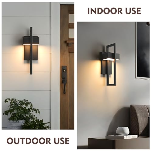 Modern Outdoor Wall Lights 3000K Integrated LED Outdoor Wall Sconces Lighting (2 Count)