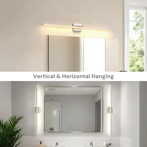 47.3 Inch Vanity Light Bar Over Mirror Nickel Rotatable 3CCT