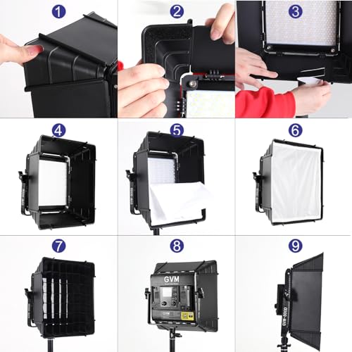 GVM Upgrade 800D RGB Video Light Kits with 2 Softboxes (2 Count)