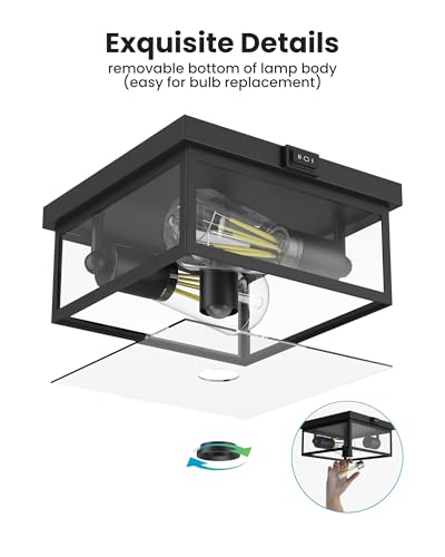 Outdoor Ceiling Light with Motion Sensor (2 Count)