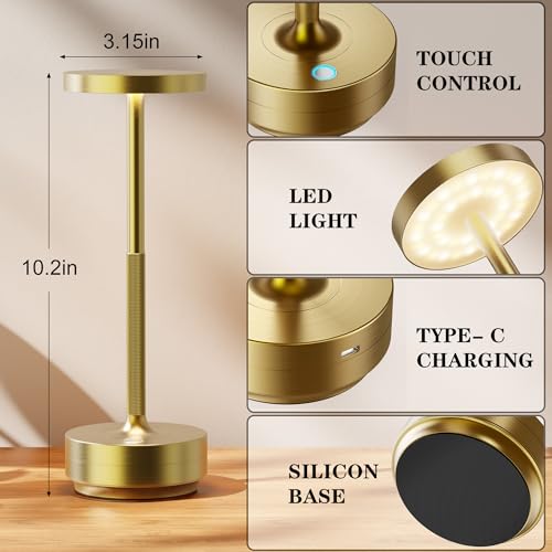 LED Ccordless Table Lamp Rechargeable (2 Count)