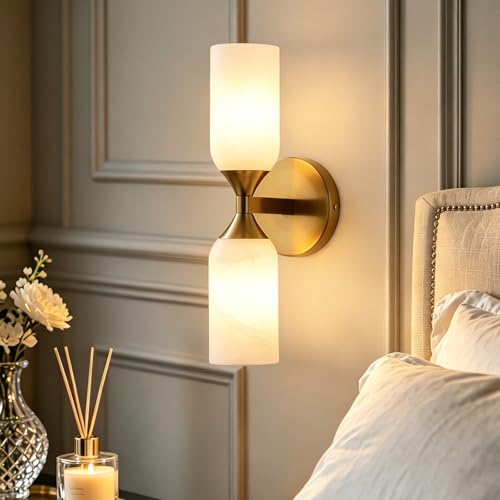 Alabaster Wall Sconces Set of Two (2 Count)