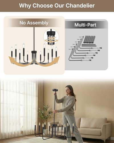 10 Light Black Chandelier
