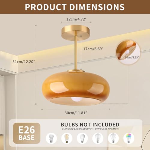Brass Modern Hallway Ceiling Light