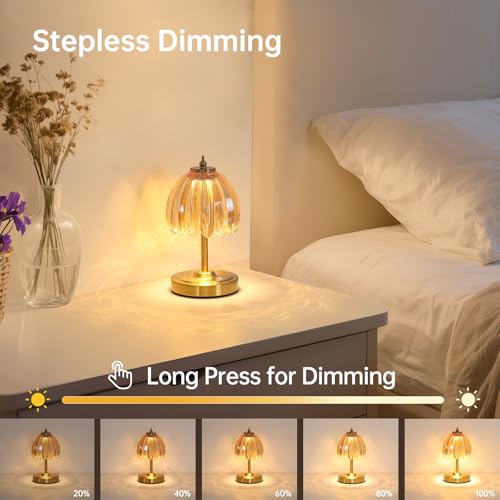 Set of 2 Tulip Table Lamp with 5200mAh Battery & Touch Control (2 Count)