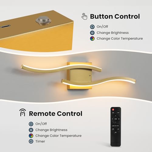 Gold Battery Operated Wall Sconces (2 Count)
