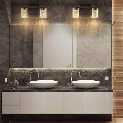 2 Light Bronze Vanity Light with 3 Color Modes (2 Count)