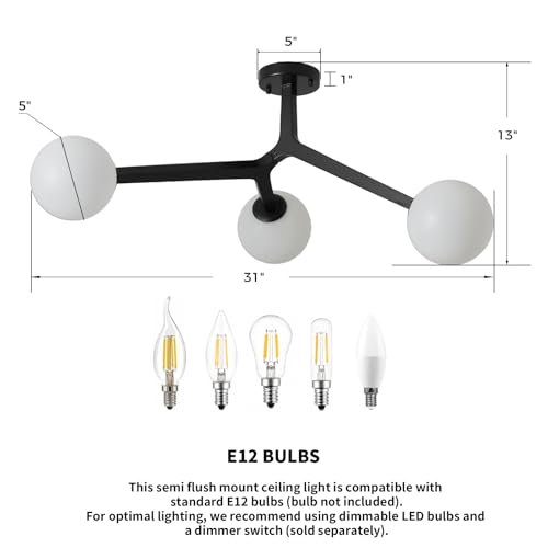 Semi Flush Mount Ceiling Light Fixture