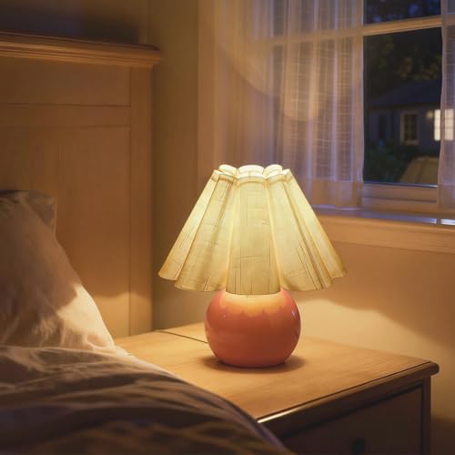 Pink Small Bedside Mini Table Lamp for Bedroom