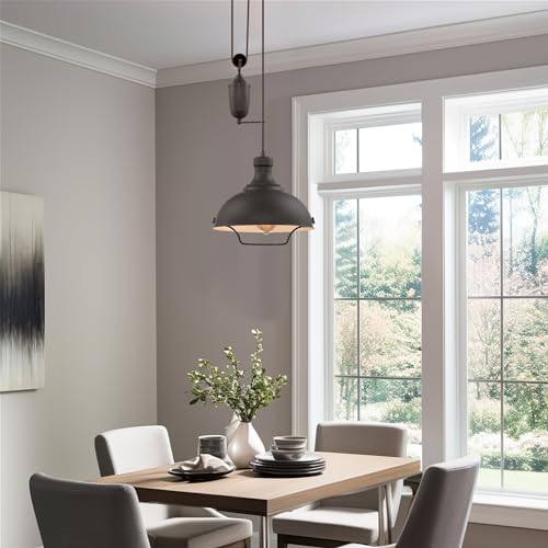 Sequoia 13" Large Industrial Farmhouse Pulley Pendant Light
