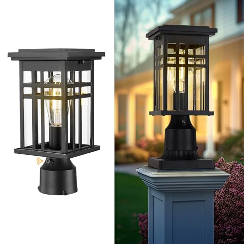 12.2 Inch Lamp Posts Outdoor Lighting with Clear Glass
