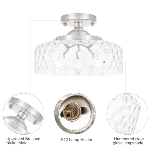 Brushed Nickel Semi Flush Mount Ceiling Light