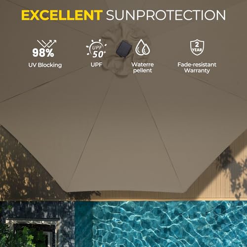 9ft Patio LED Umbrella with light