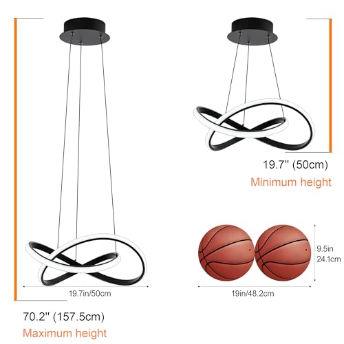 Modern Chandelier with Remote