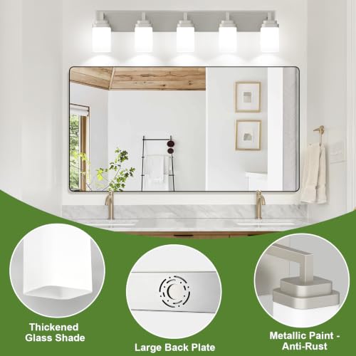 Brushed Nickel Bathroom Light Fixtures (Nickel / 5-Light)