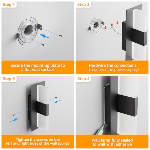 12.4 inches Outdoor Led Wall Light (2 Count)