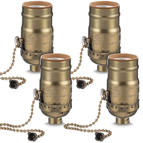 4 Pcs Pull Chain Lamp Socket Replacement (4 Count)