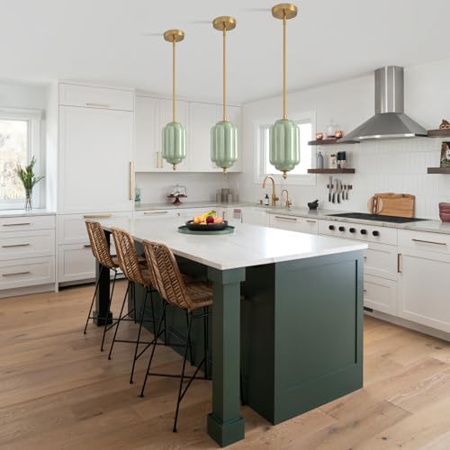 Vintage Green Glass Pendant Lights 3