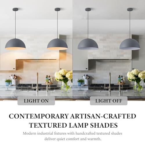 16" Grey and White Industrial Pendant Lights Kitchen Island