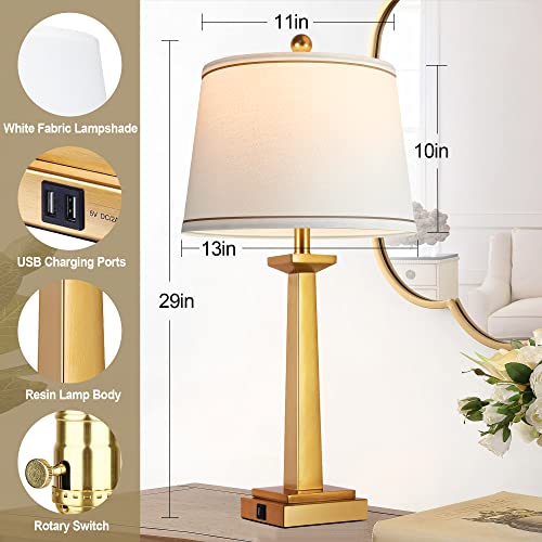 29" Gold Table Lamps for Living Room Set of 2 (2 Count)
