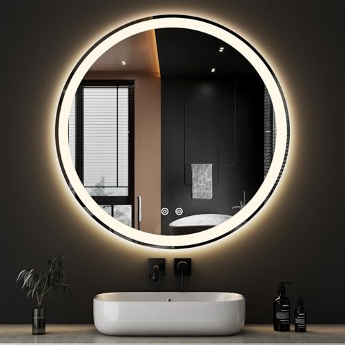 36 Inch Round LED Bathroom Mirror with Lights