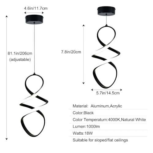 Spiral Led Pendant Light Fixture