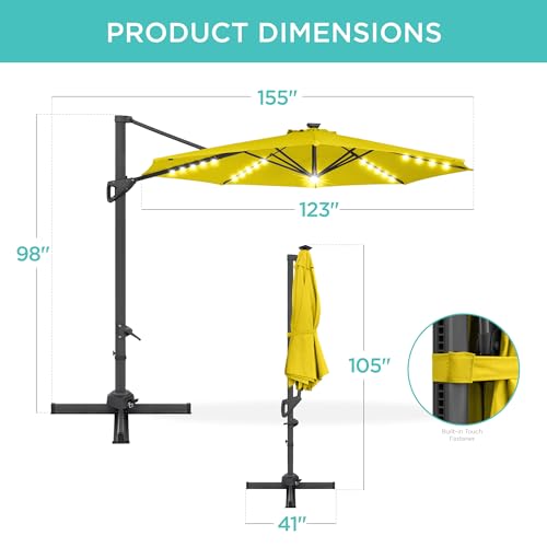 10ft Solar LED Cantilever Patio Umbrella