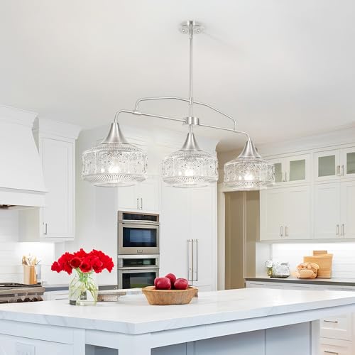 DSMJFU 3 Light Island Light for Kitchen Adjustable Kitchen Island Lighting