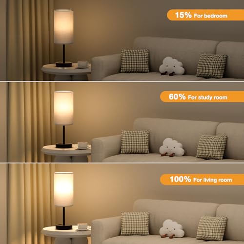17.4" Grey Lamp for Bedroom