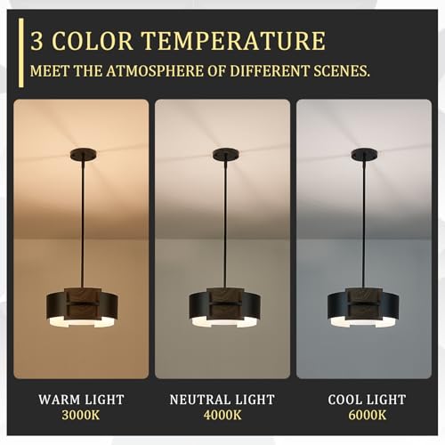 12" 4 Light Industrial Drum Chandelier with Walnut Grain Finish (4 Count)