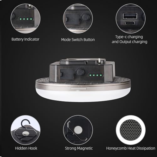 Transparent 40W 5000LM Camping Tent Light