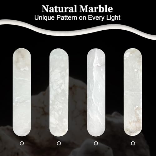 20 in Natural Marble Wall Sconce Gold LED Alabaster Wall Light