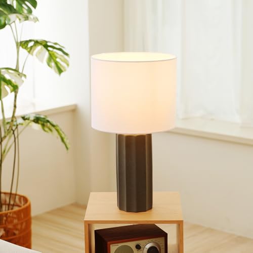61000061 20" Ribbed Ceramic Table Lamp