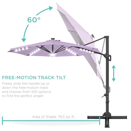 10ft Solar LED Cantilever Patio Umbrella