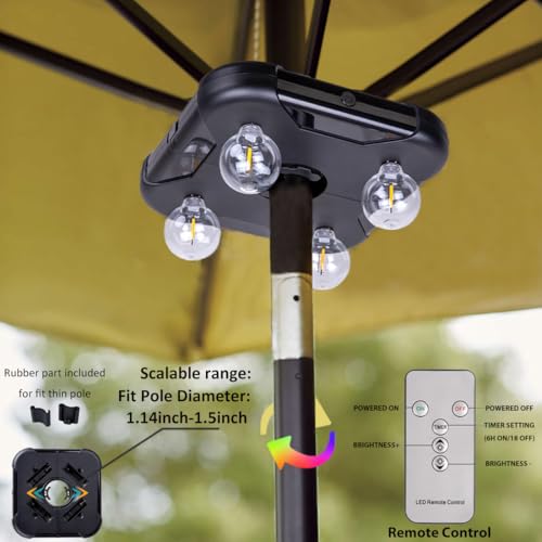 Battery Operated Patio LED Umbrella Light with G40 Bulbs