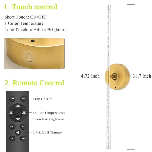 Rechargeable Wall Lights Battery Operated Sconce 2Pack (2 Count)