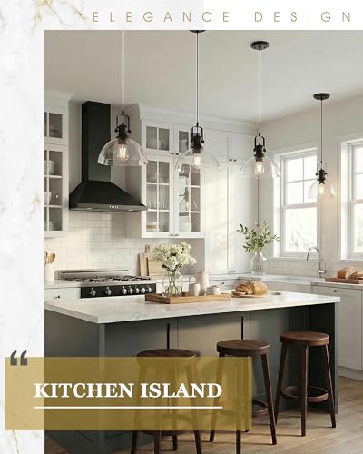 2 Pack 7.5" Black Pendant Lights Kitchen Island