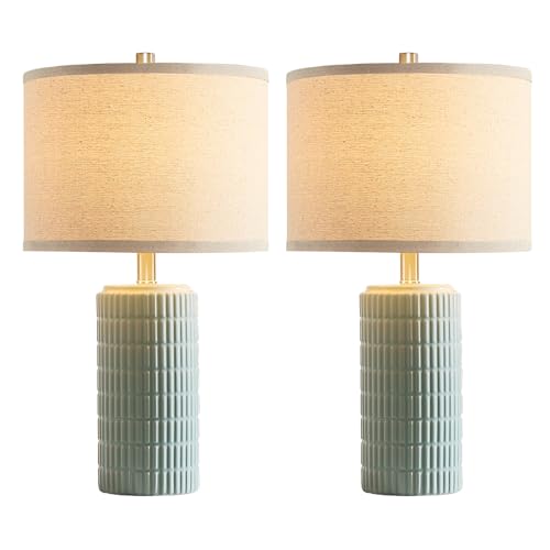 23" Set of 2 Modern Ceramic Table Lamps for Living Room (2 Count)