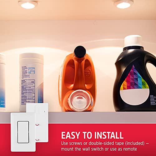 Battery Powered Puck Lights with Remote Wall Switch (2 Count)
