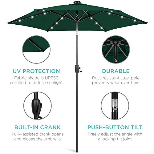 7.5ft Solar Umbrella LED Lighted Patio Umbrella