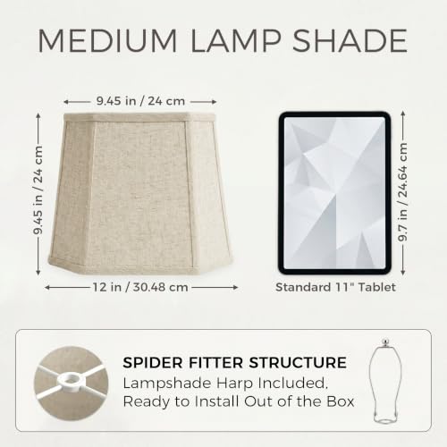 1 Pack Beige Square Cut Corner Lamp Shade