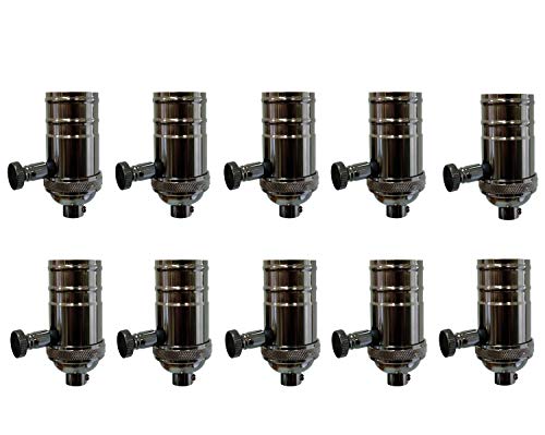 Vintage Turn Knob Dimmer Lamp Socket for Incandescent LED Bulbs (10 Count)