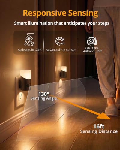 LED Night Lights Plug into Wall with Motion Sensor (2 Count)
