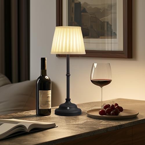 Black Cordless Portable LED Table Lamp