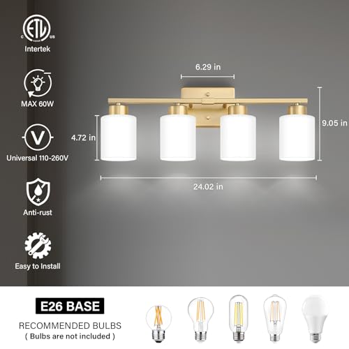 Gold Bathroom Light Fixtures Vanity Lights Over Mirror