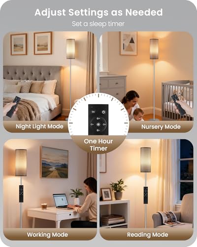 Dimmable Floor Lamps for Living Room with Remote and Foot Switch