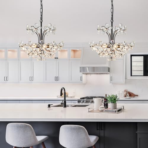Crystal Chandelier Pendant Flushmount Ceiling Light Modern Lighting Fixture for Bedroom Hallway Bar Kitchen Bathroom